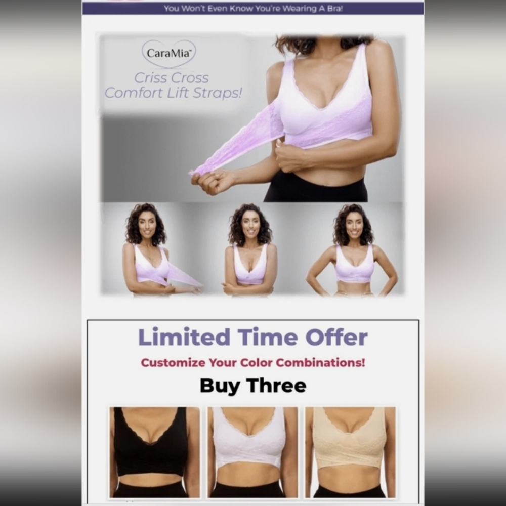 Women’s Bra By CARA MIA Wireless Padded Stretch Bra Women's Size M Nude